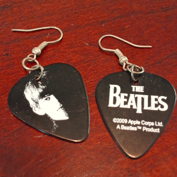 Beatles Guitar Pick Earrings, Pierced. - Picture 1 of 3